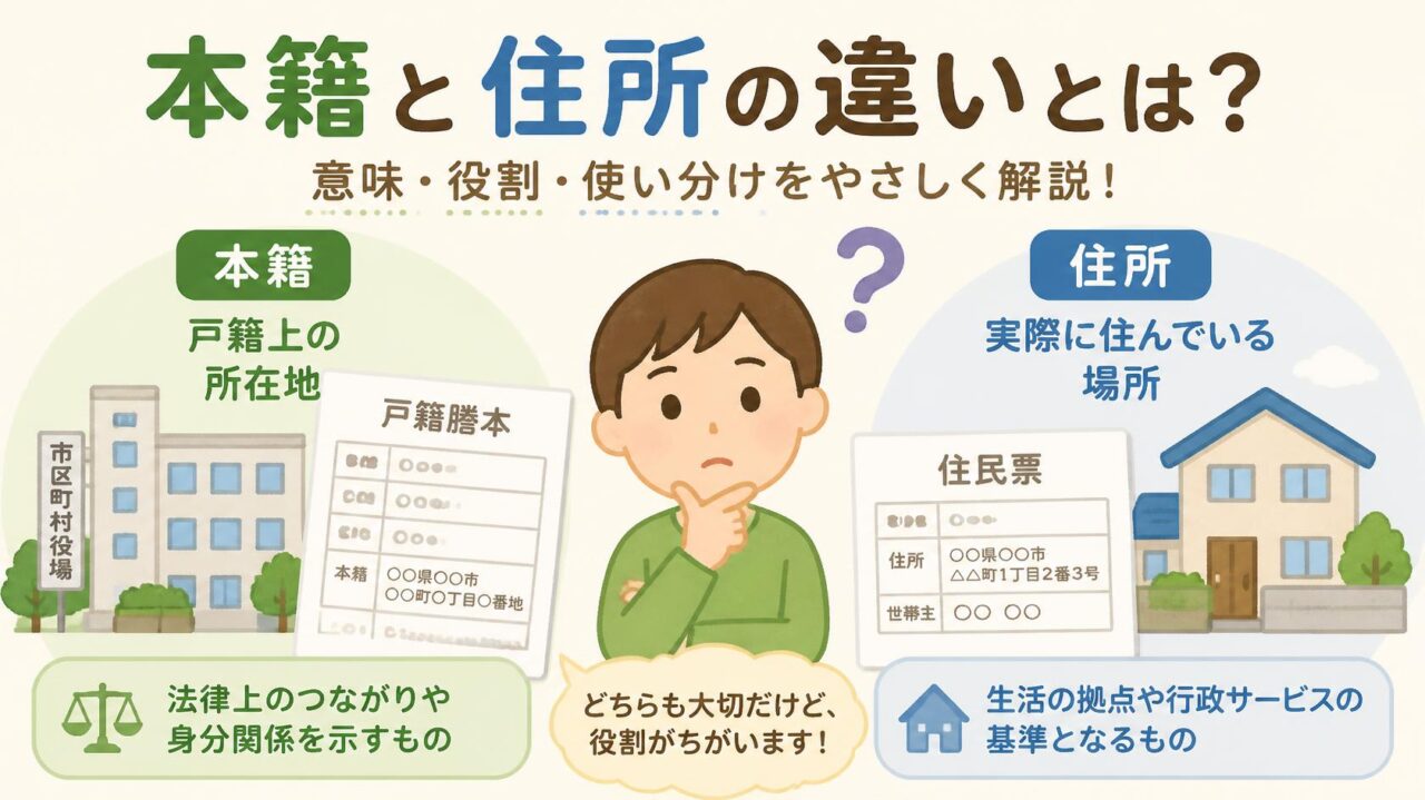 本籍と住所の違いとは? 意外と知らない基本知識